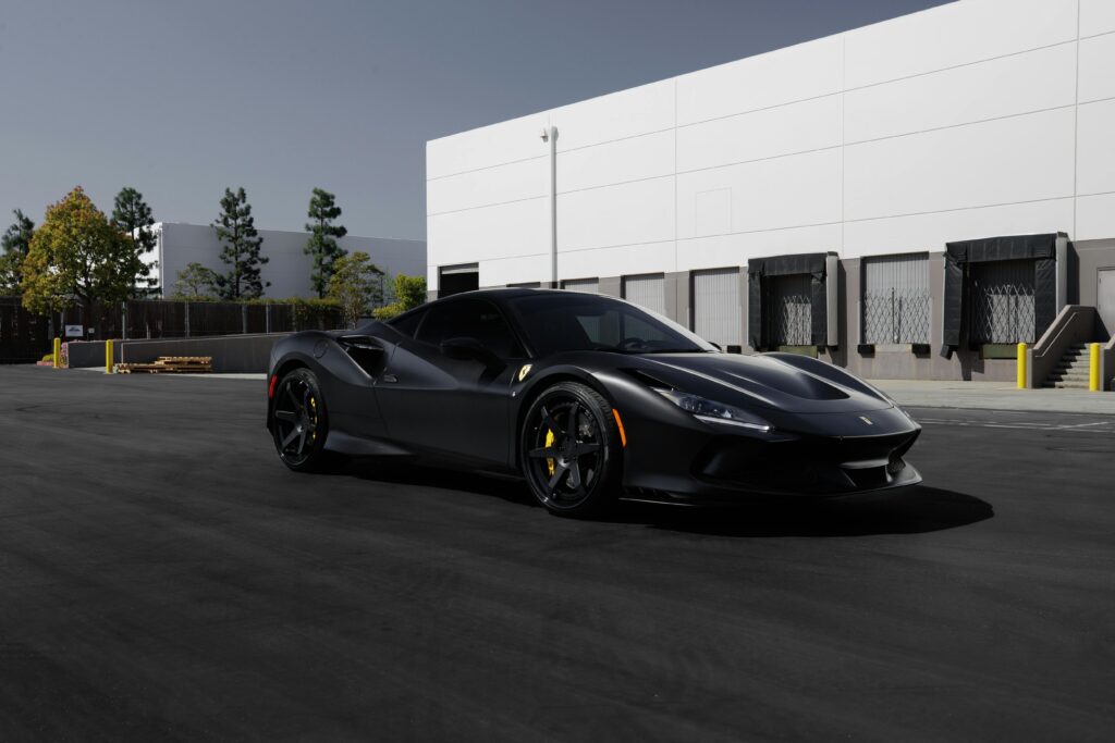 Ferrari F8 Tributo black supercar front view